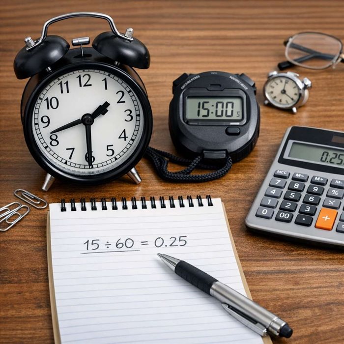 Convertir des minutes en centièmes d’heure facilement
