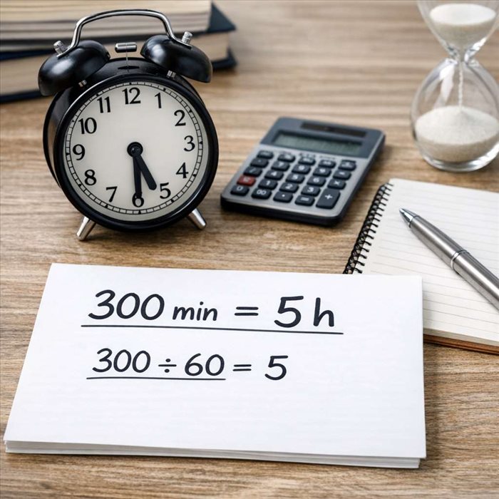 300 minutes en heures : conversion simple et rapide