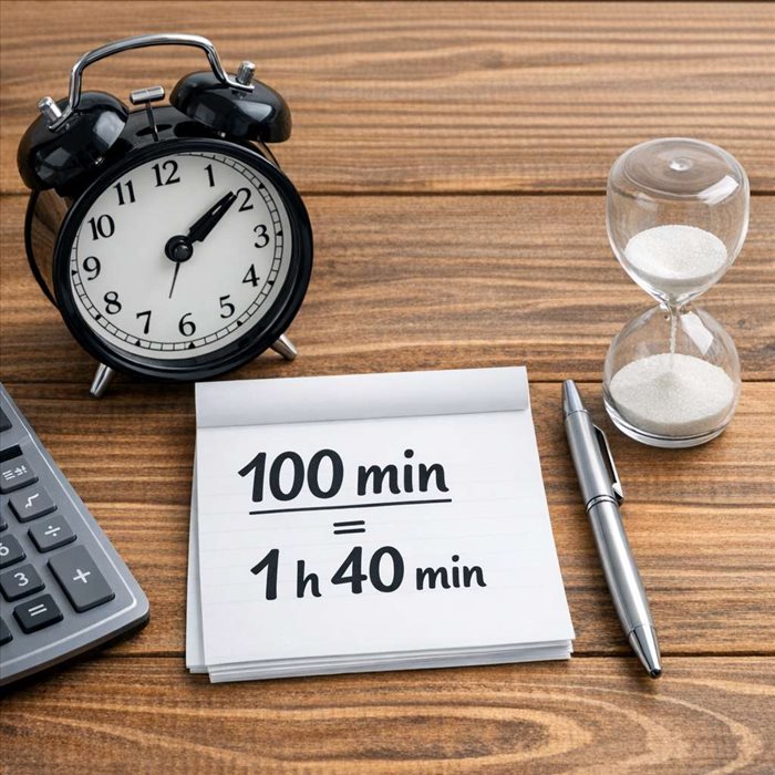 Comment convertir 100 minutes en heures ? | Calcul facile