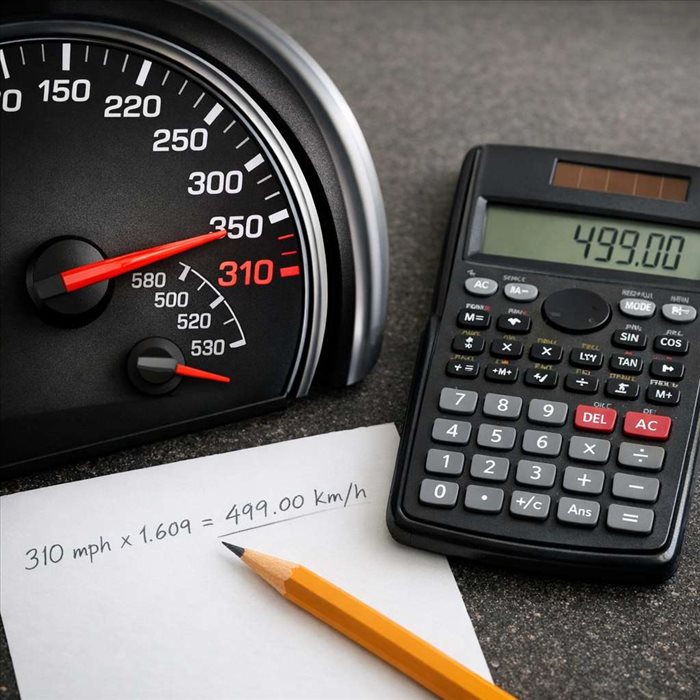 310 mph en km/h : conversion exacte et calcul détaillé